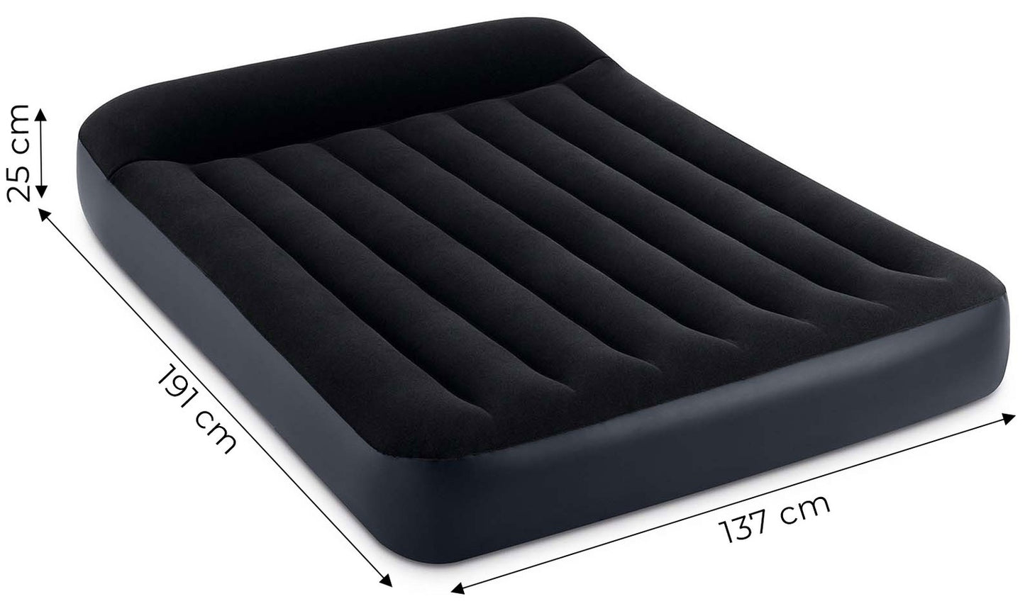 Double Air Mattress with Headboard, 191x137x25 cm