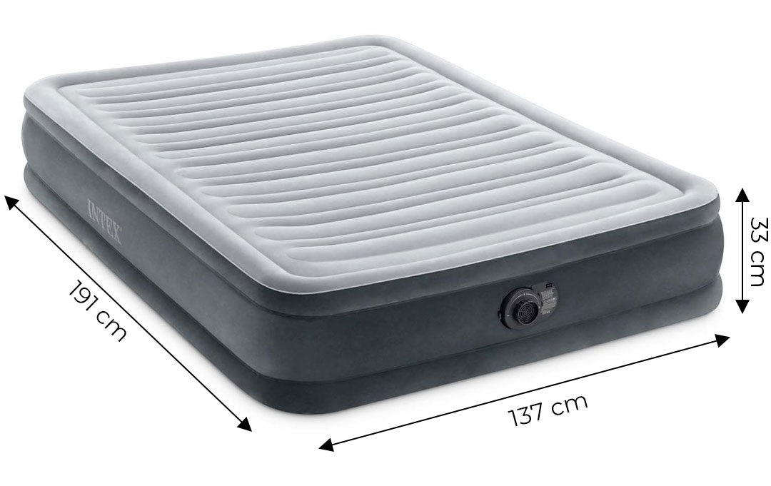 Double Bed Air Mattress with Built-In Pump, 191x137cm