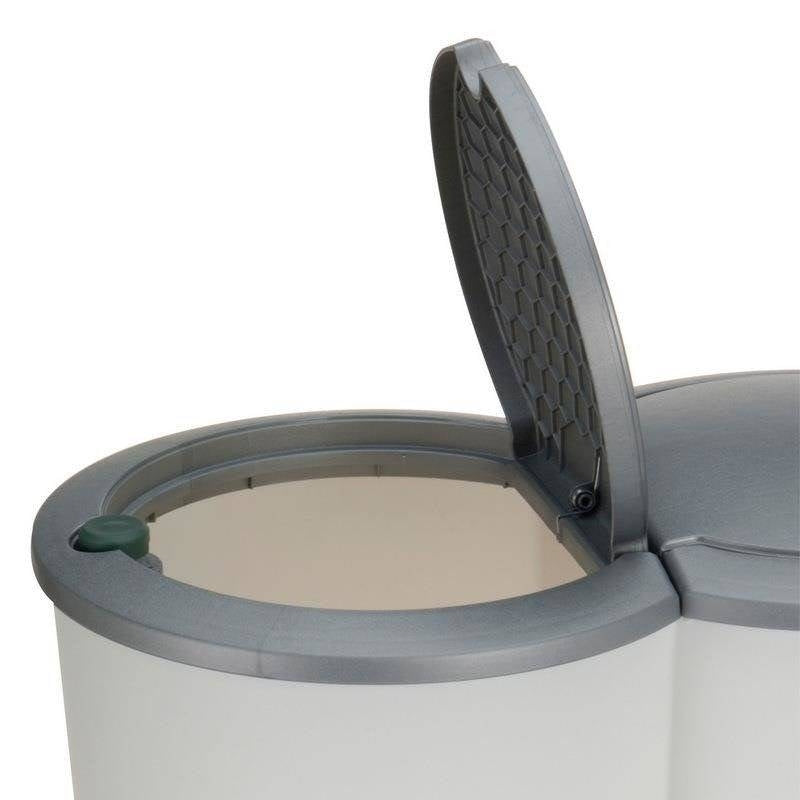 Double Dustbin with Removable Lid and Button Opening