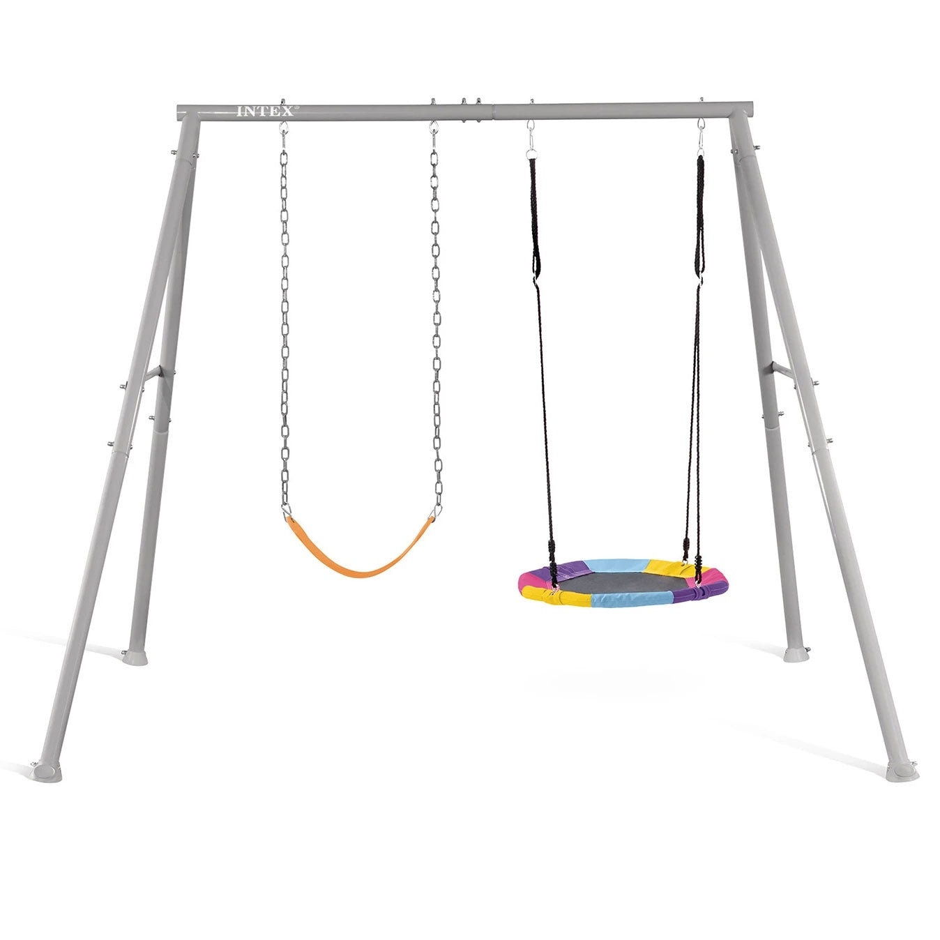 Double Garden Swing Playset for Kids with Nest Swing INTEX 44126