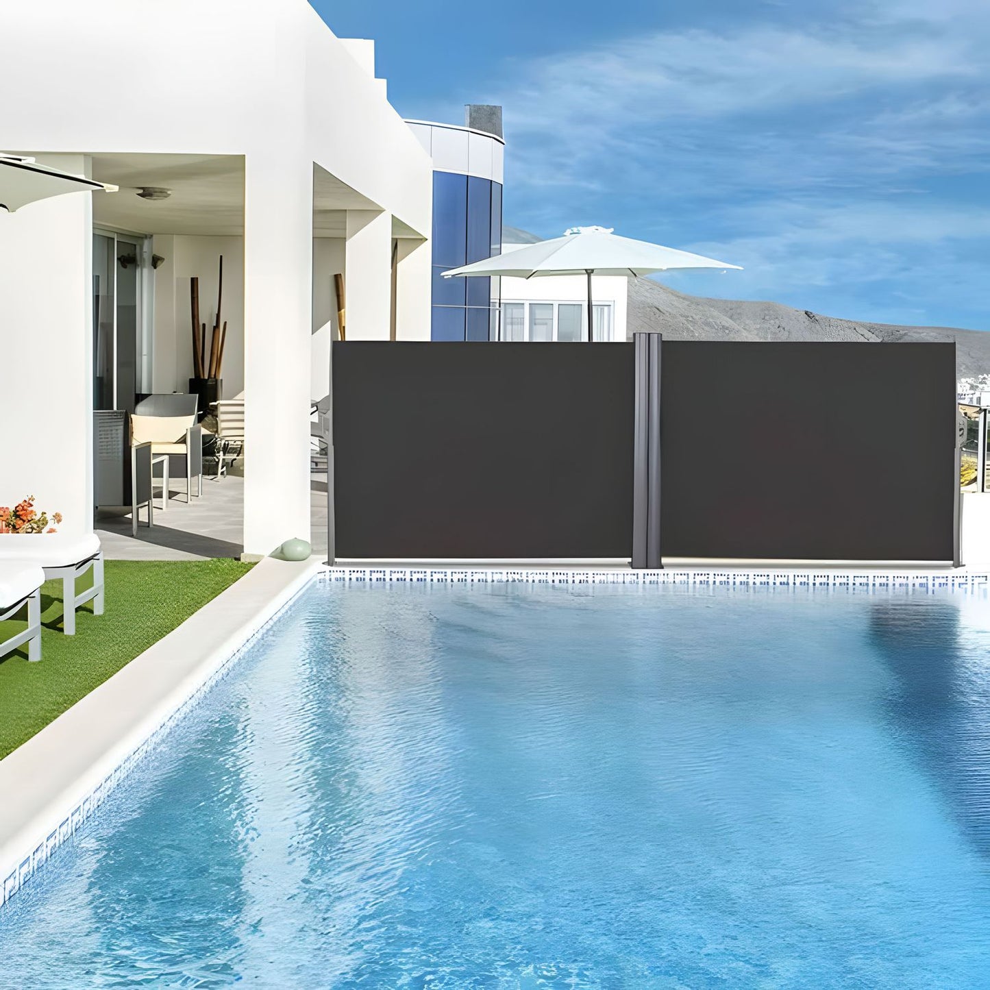 Double Side Awning 300x300x180 cm Sunshade Privacy Screen Anthracite MultiGarden