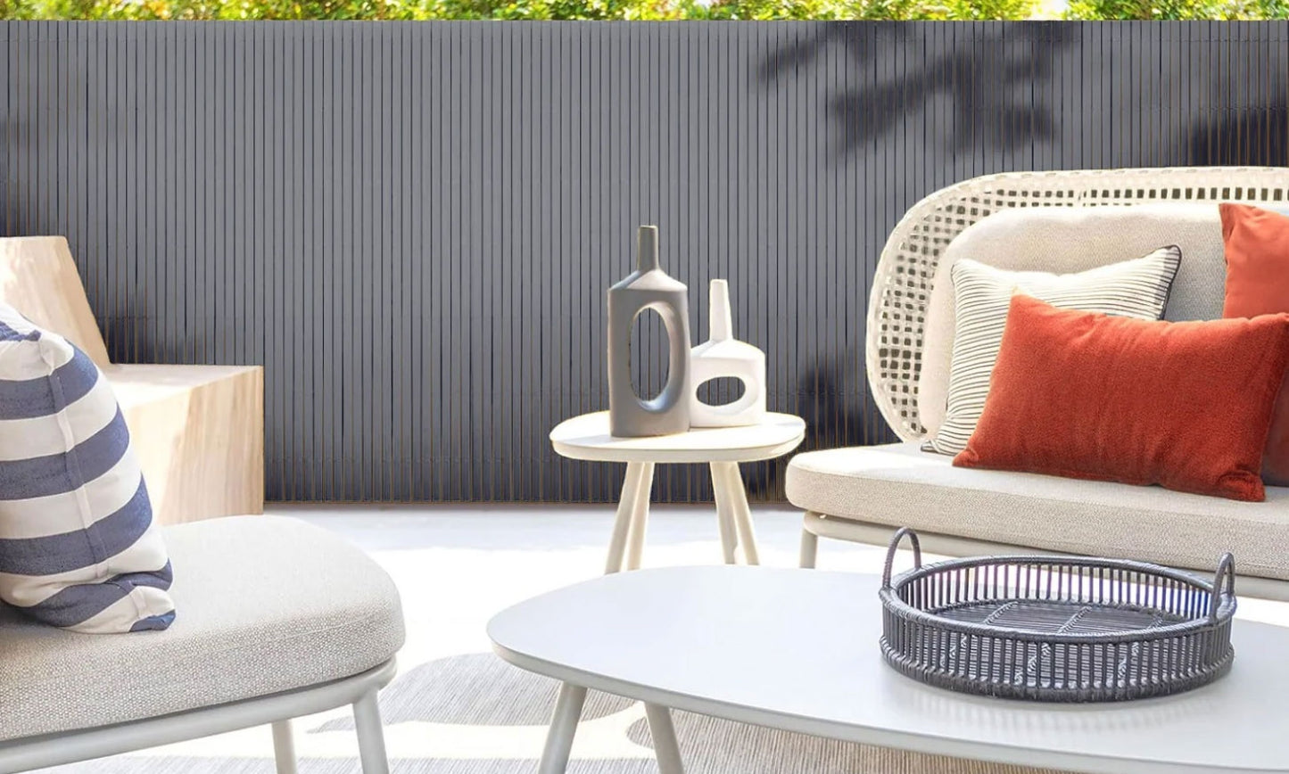 Double-Sided Bamboo Mat 100x500 cm for Balcony, Terrace, Fence Anthracite MultiGarden