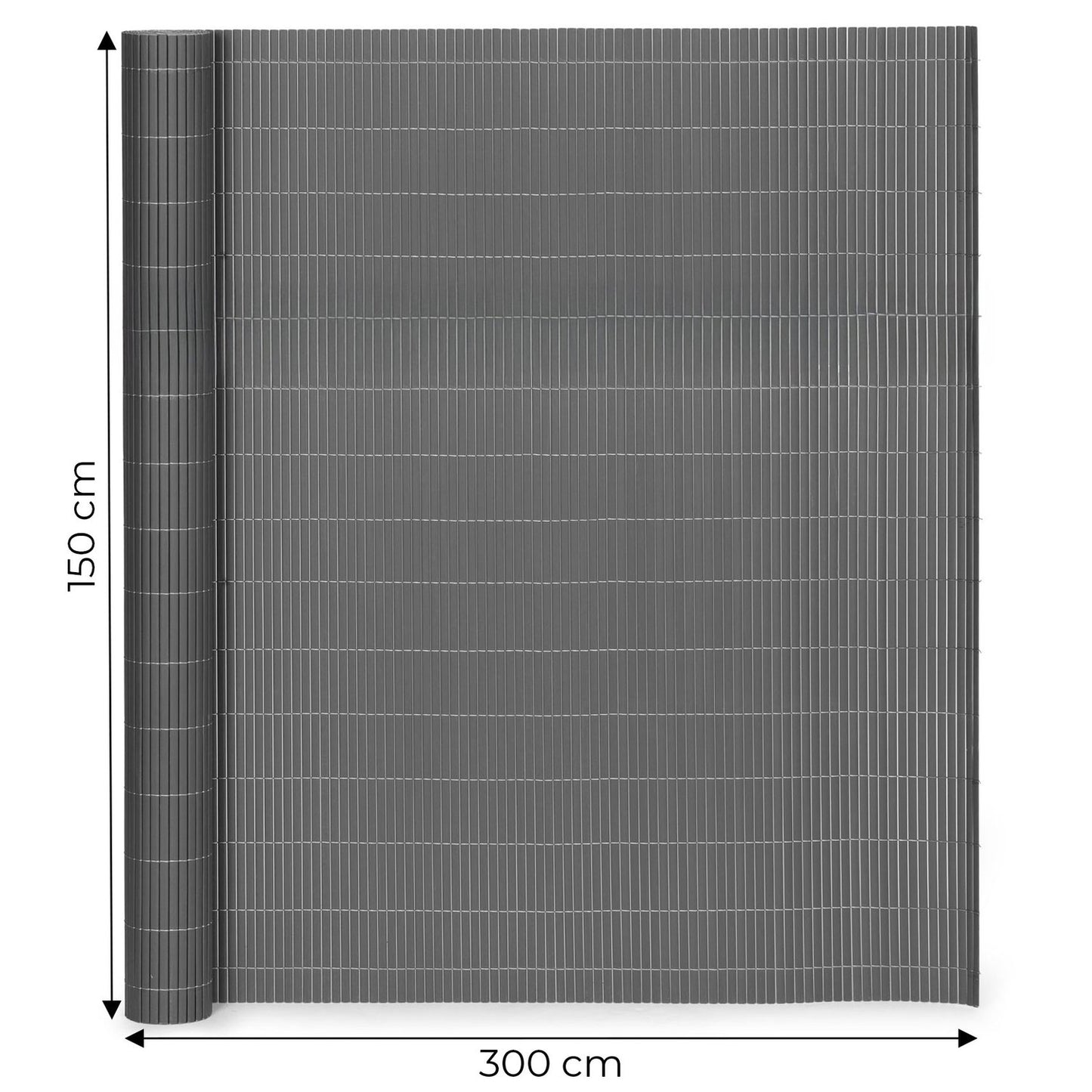 Double-Sided Bamboo Mat 150x300 cm for Balcony, Terrace, Fence Anthracite MultiGarden
