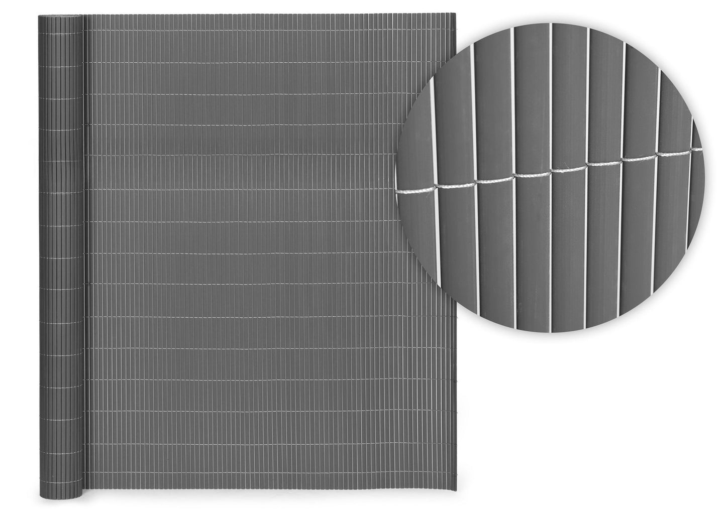 Double-Sided Bamboo Mat 150x300 cm for Balcony, Terrace, Fence Anthracite MultiGarden