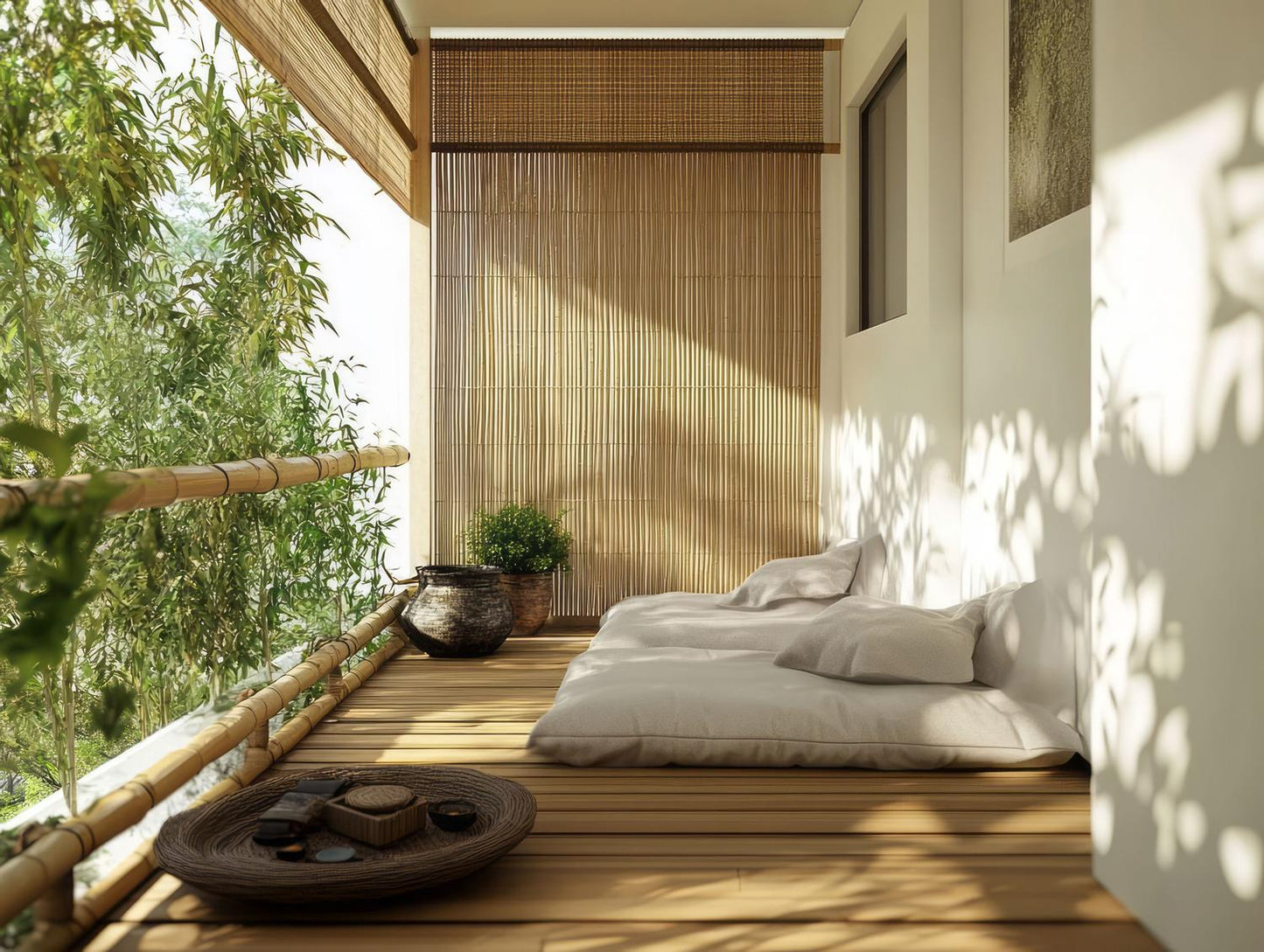 Double-Sided Bamboo Mat 150x300 cm for Balcony, Terrace, Fence Natural MultiGarden