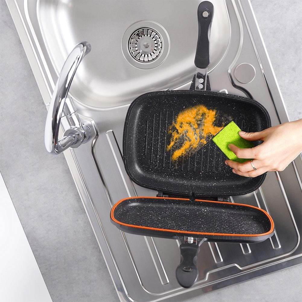 Double-Sided Frying Pan with Five-Layer Non-Stick Granite