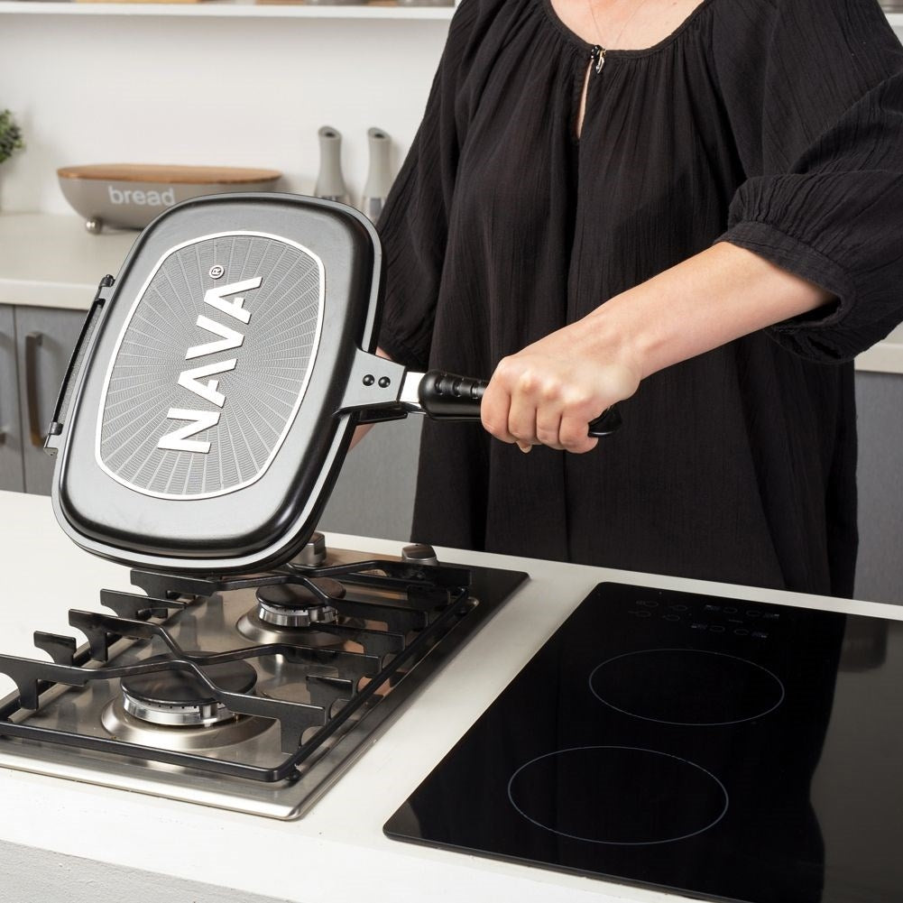 Double-Sided Frying Pan with Five-Layer Non-Stick Granite