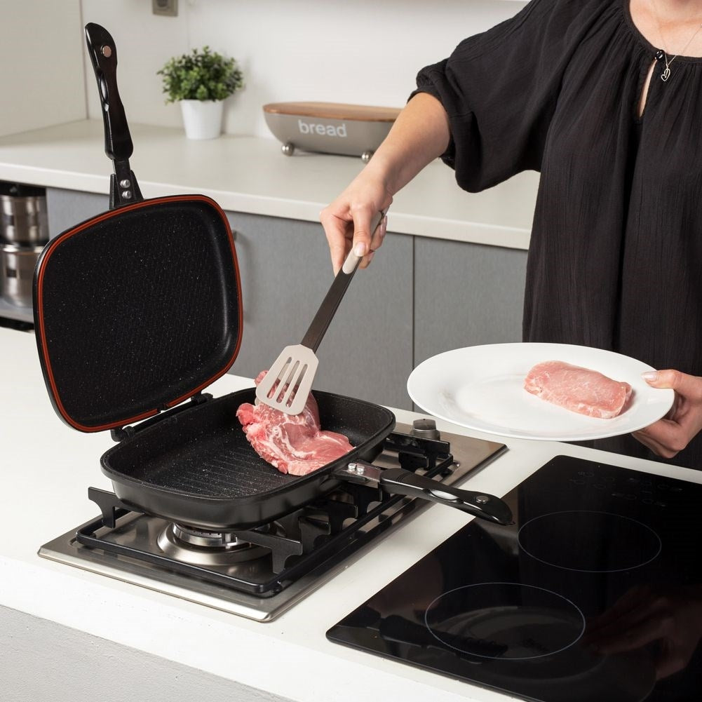 Double-Sided Frying Pan with Five-Layer Non-Stick Granite