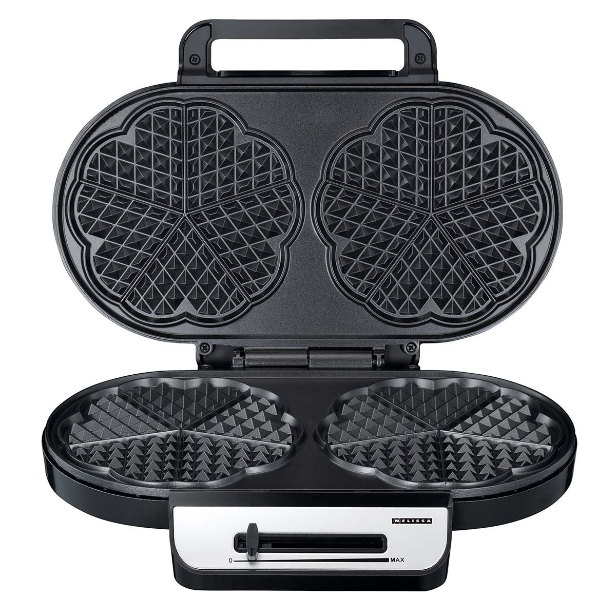 Double Waffle Maker, 1200W, Non-Stick, Black/Silver