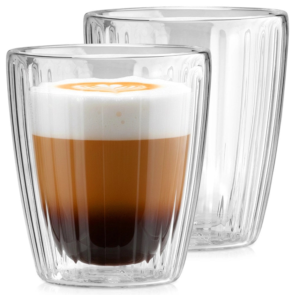 Double-Walled Glasses, 230 ml, Set of 2 for Coffee & Tea