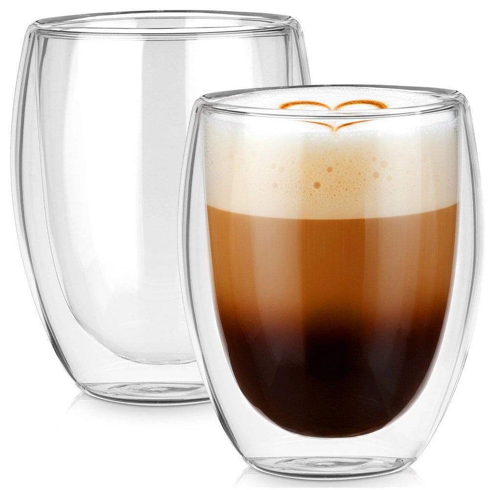 Double-Walled Glasses for Coffee & Tea, 370ml, Set of 2