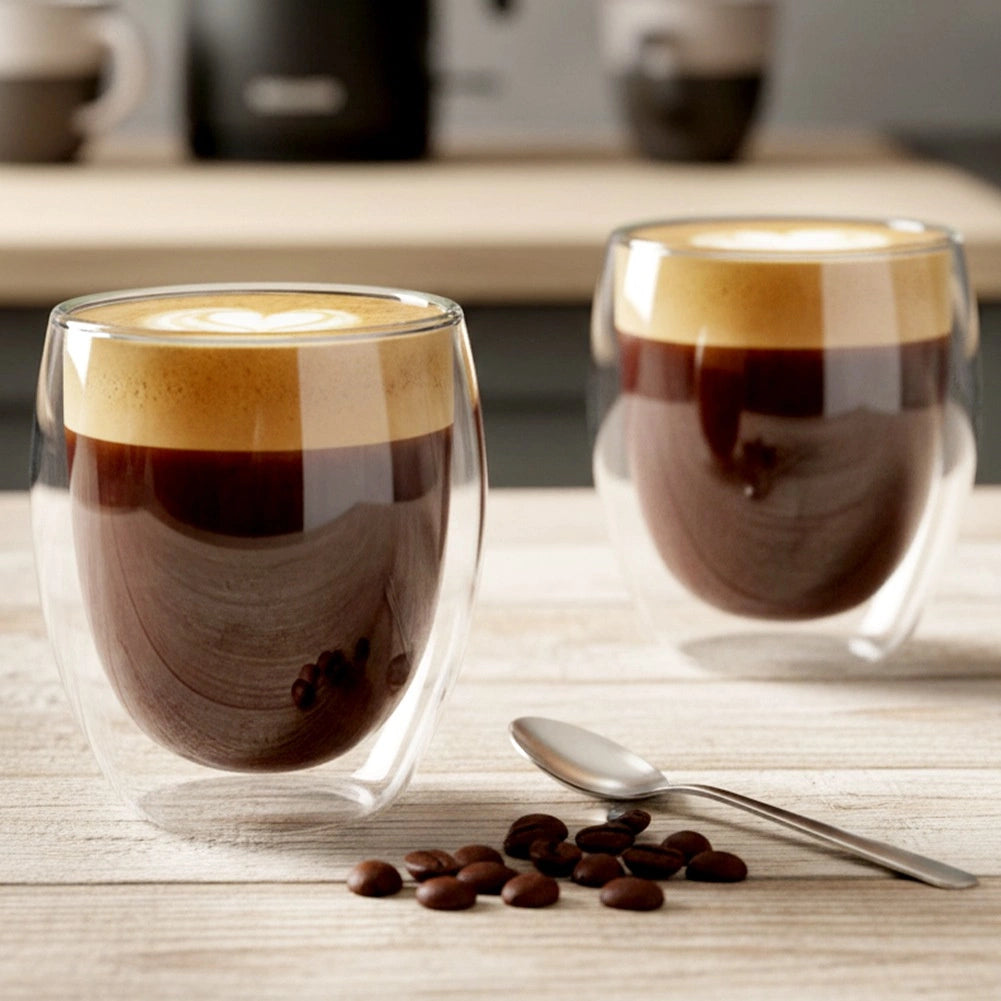 Double-Walled Glasses for Coffee & Tea, 370ml, Set of 2