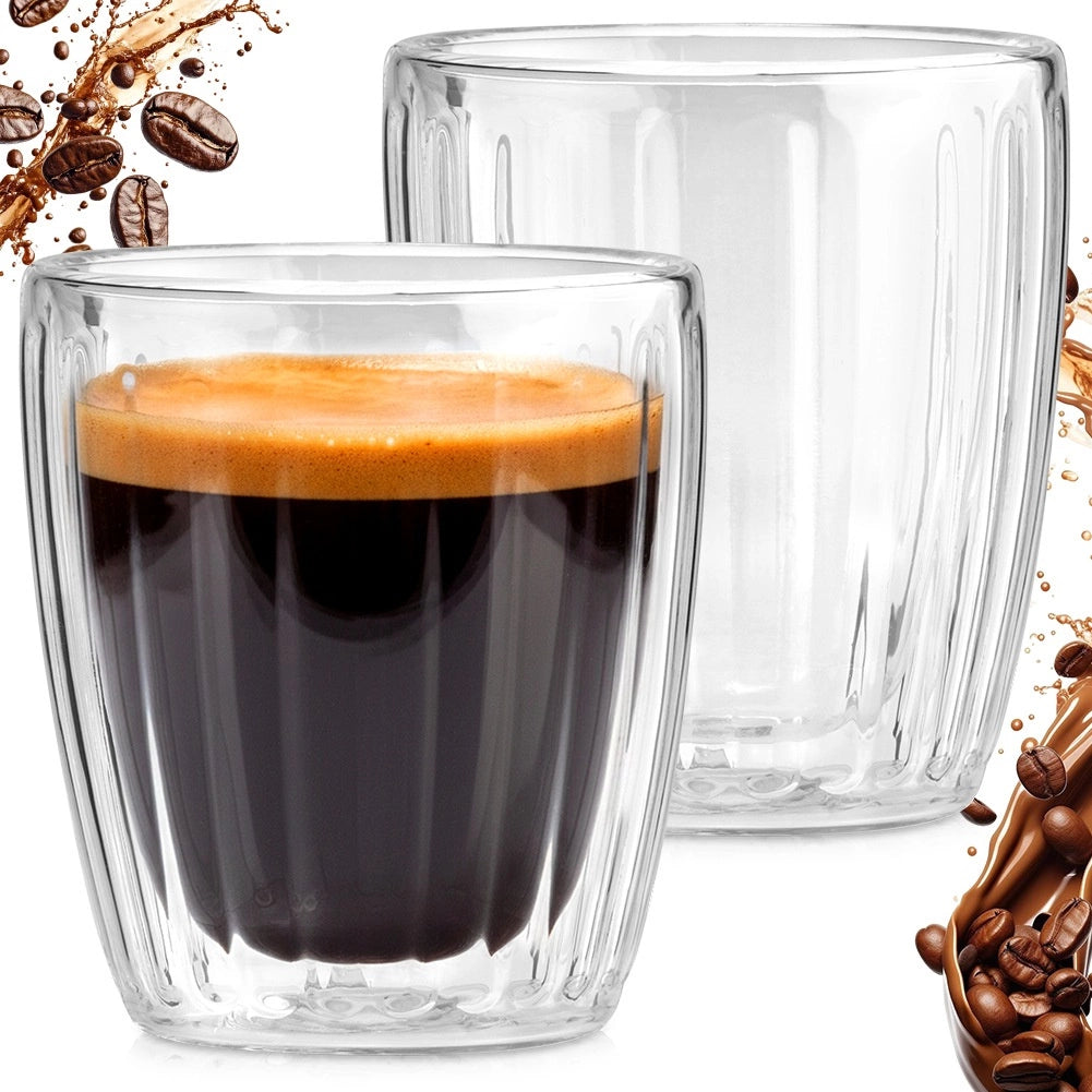 Double-Walled Thermal Espresso Glasses, 120 ml, Set of 2