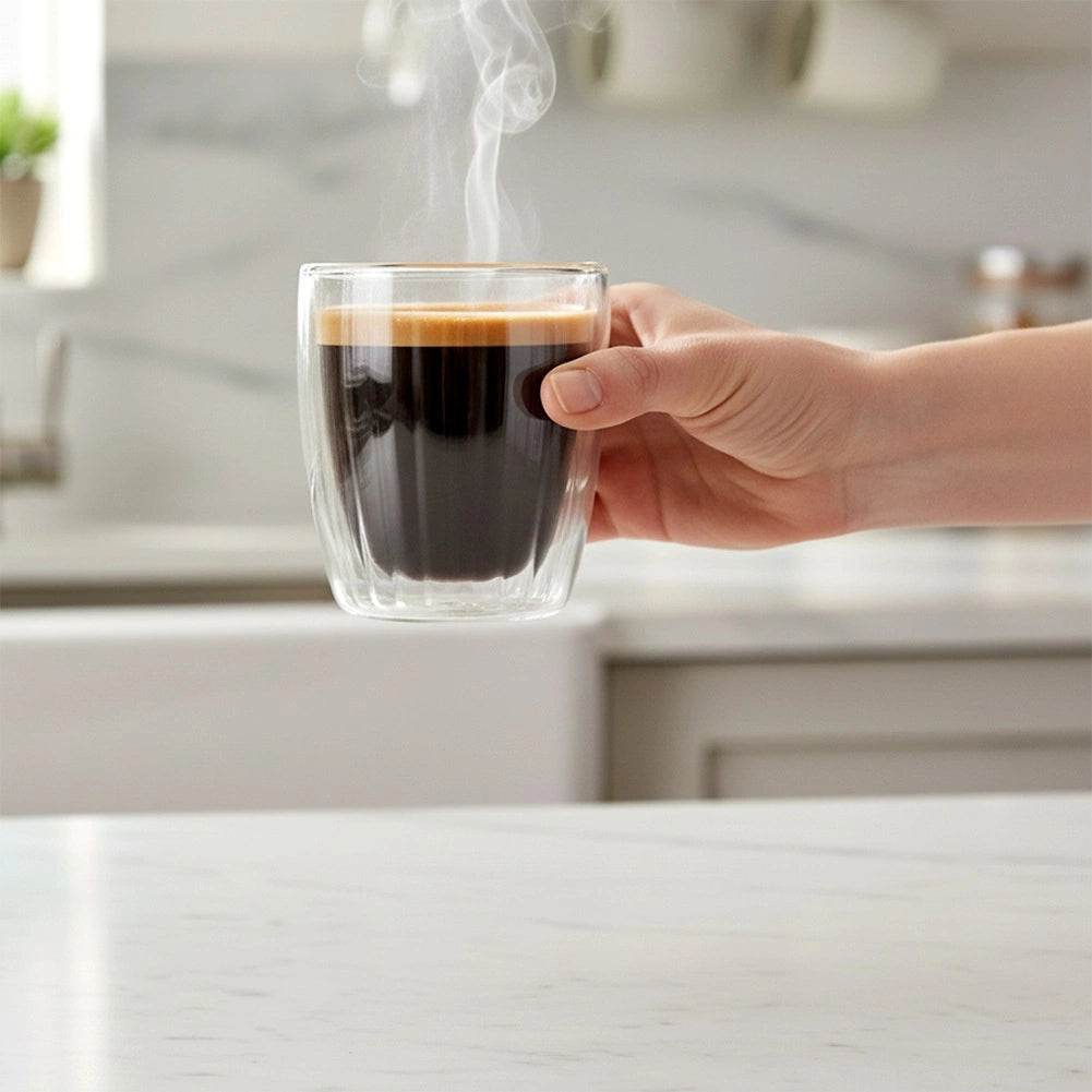 Double-Walled Thermal Espresso Glasses, 120 ml, Set of 2
