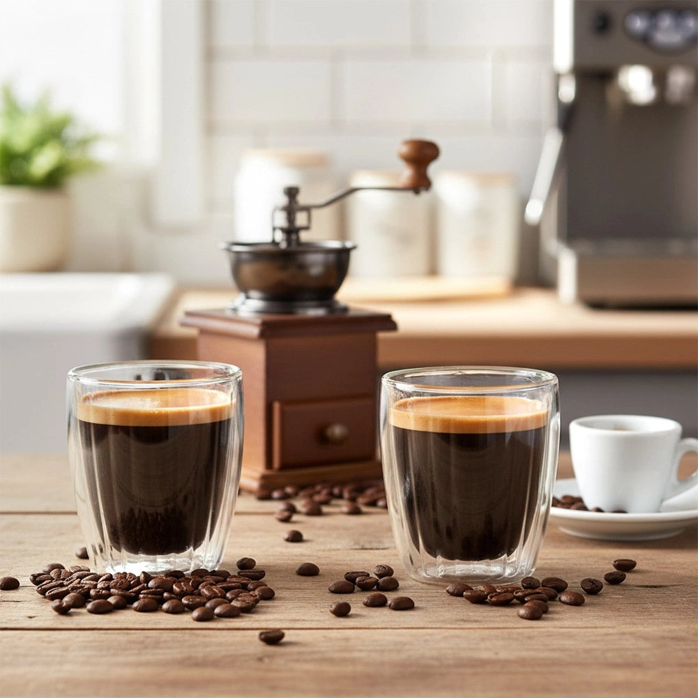 Double-Walled Thermal Espresso Glasses, 120 ml, Set of 2