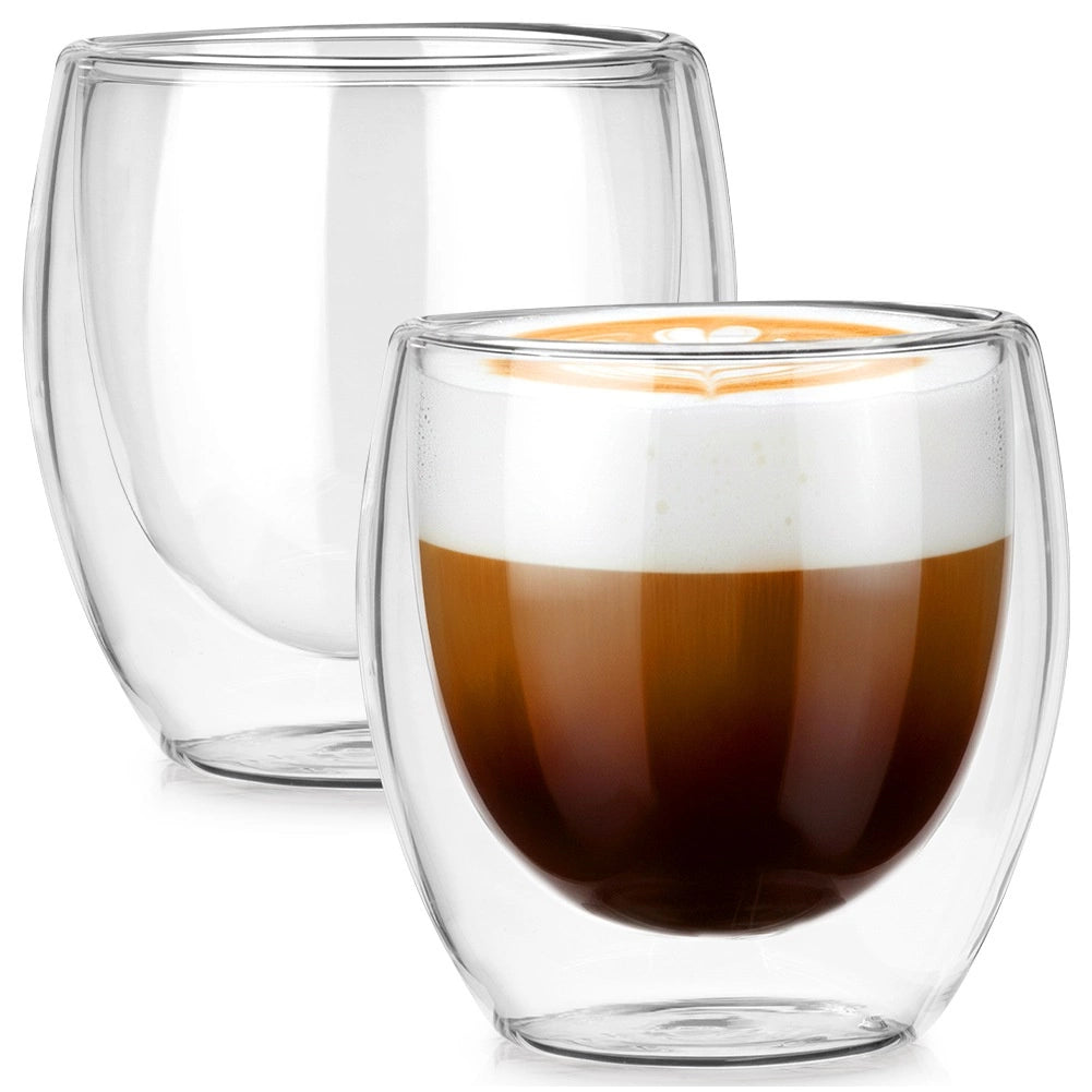 Double Walled Thermal Glasses, 250 ml, Set of 2