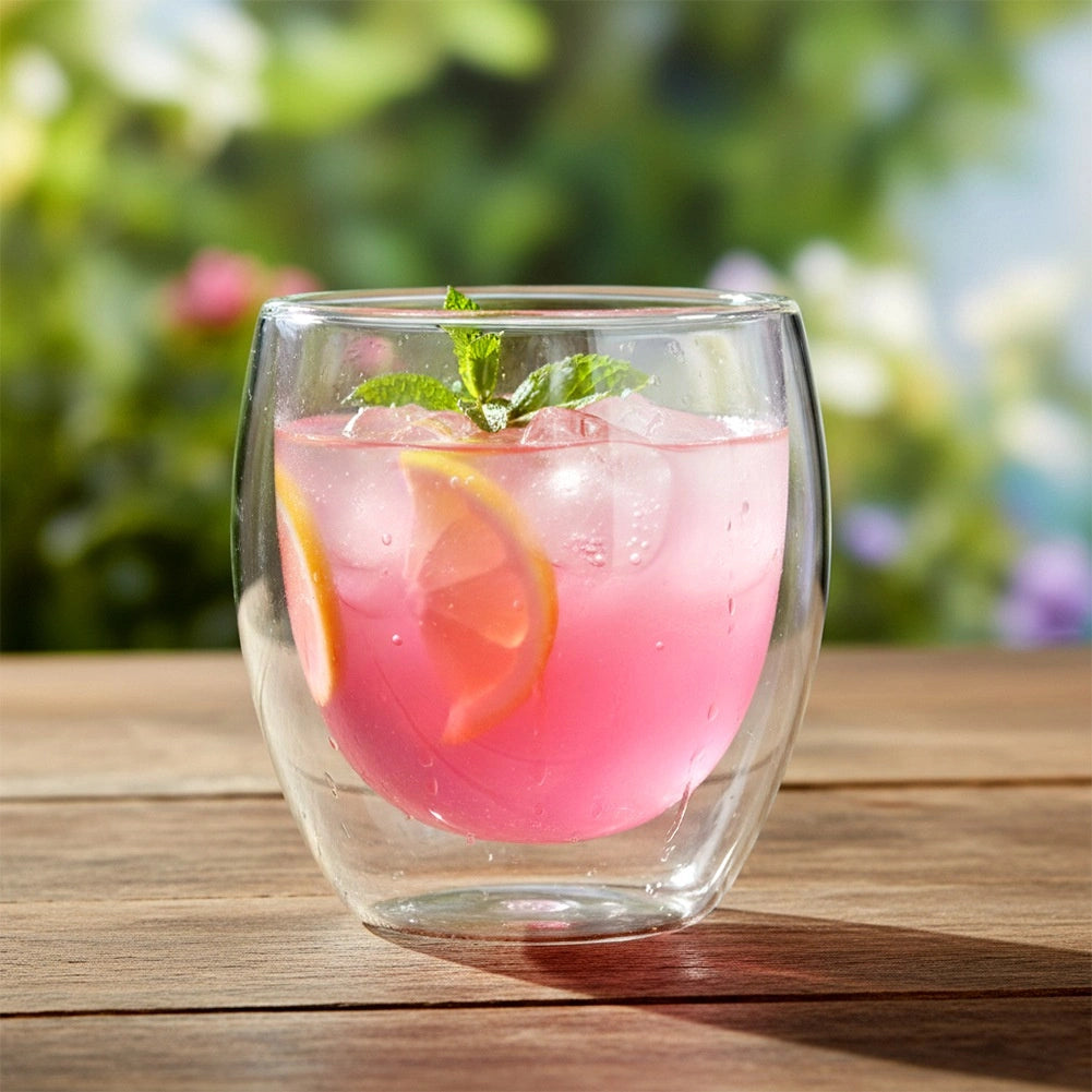 Double Walled Thermal Glasses, 250 ml, Set of 2