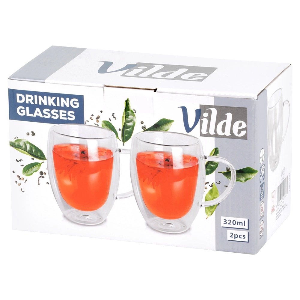 Double-Walled Thermal Glasses, 320 ml, Set of 2