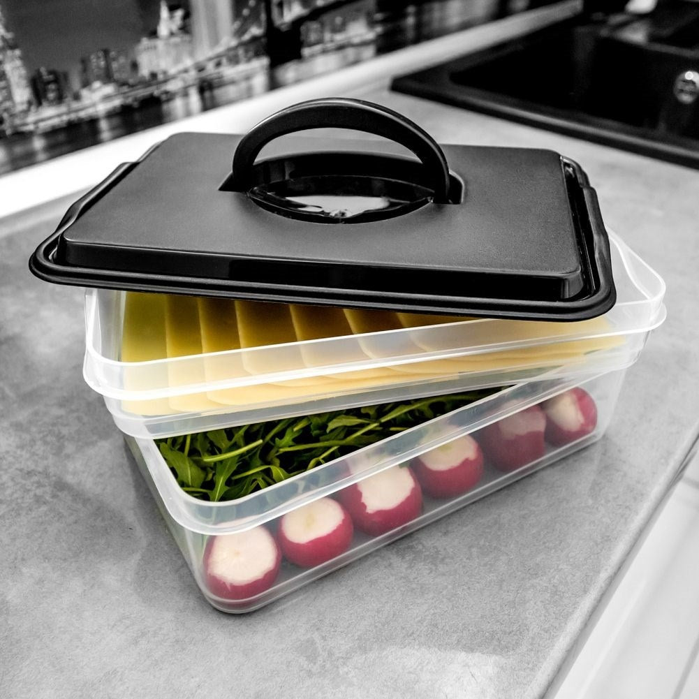 Double-decker Lunch Box - For Meat, Cheese, Vegetables