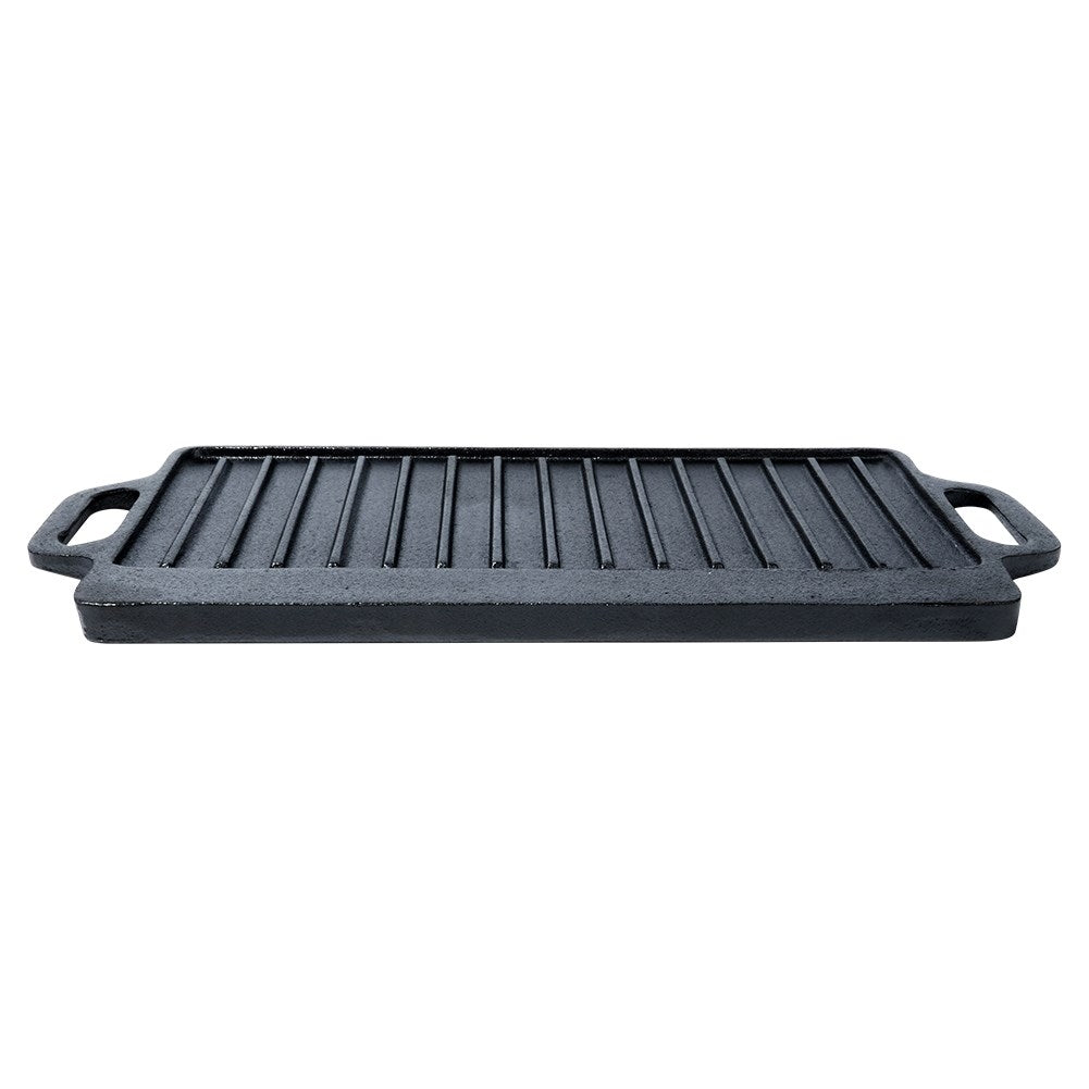 Double grill plate in cast iron for oven, grill and stove