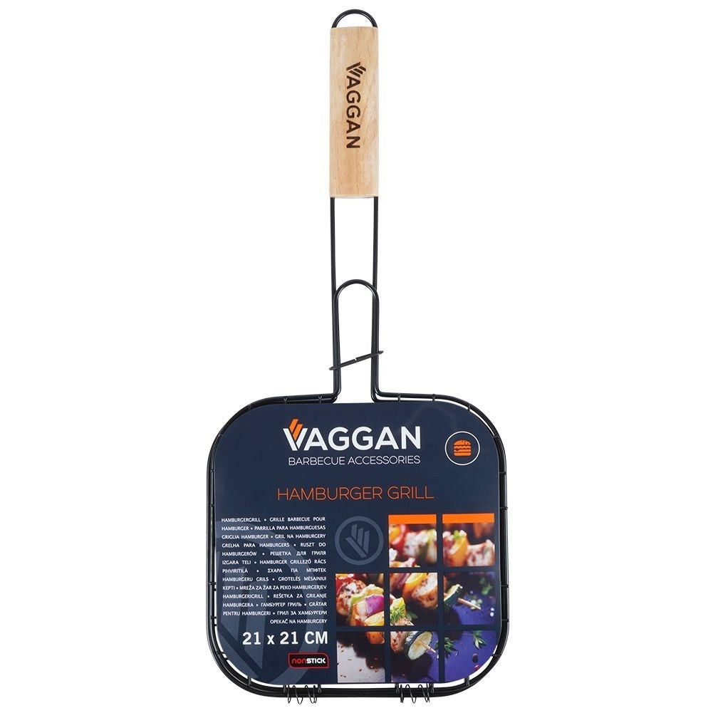 Double grill with lock and comfortable handle for easy cooking