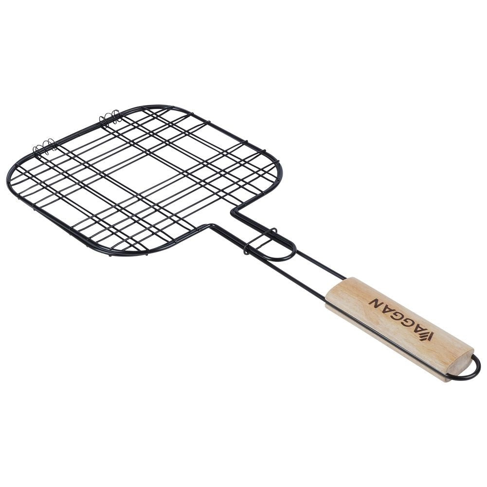 Double grill with lock and comfortable handle for easy cooking