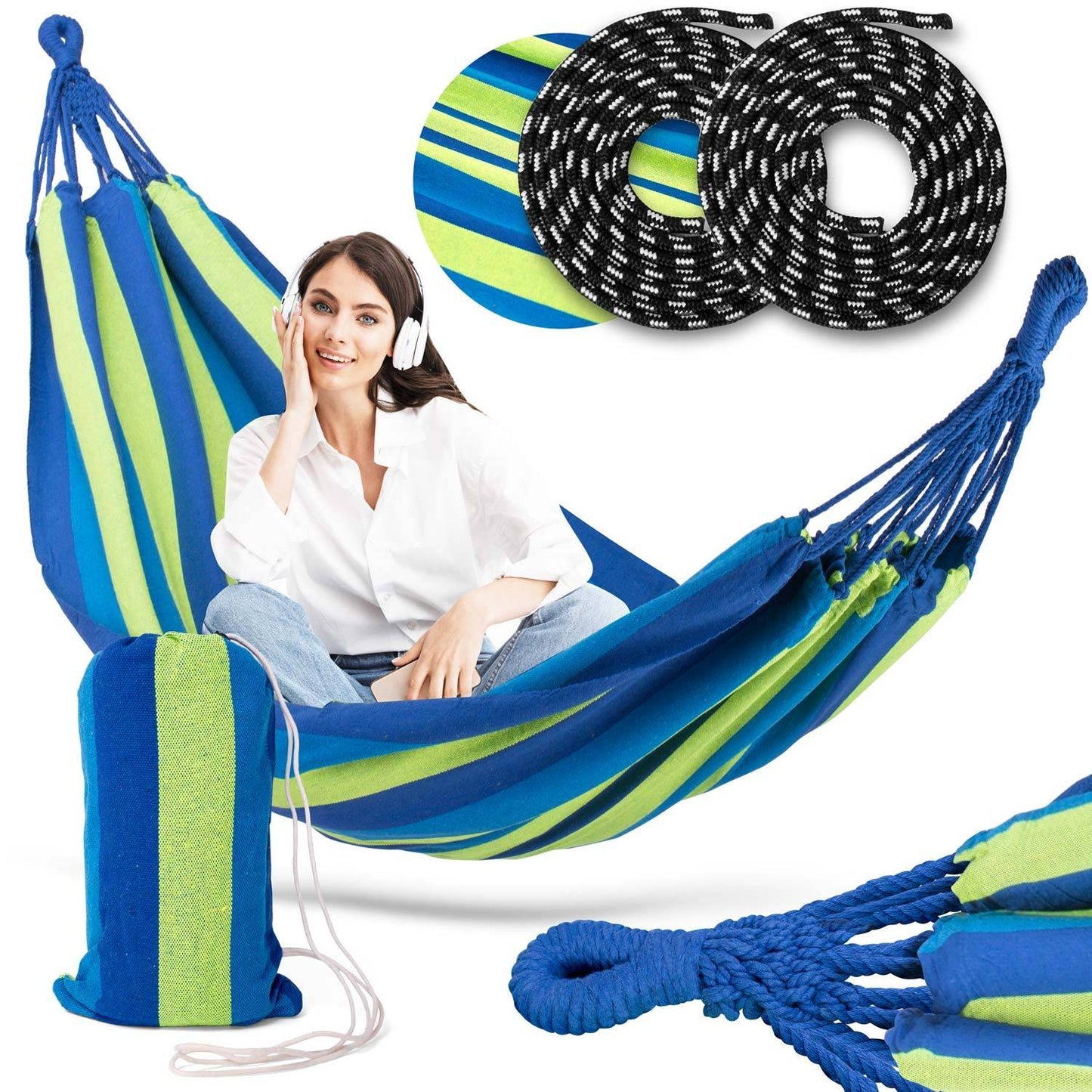 Double hammock Malaga, blue-green - Sofotel