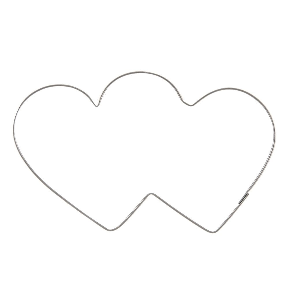 Double heart-shaped cake tin in stainless steel
