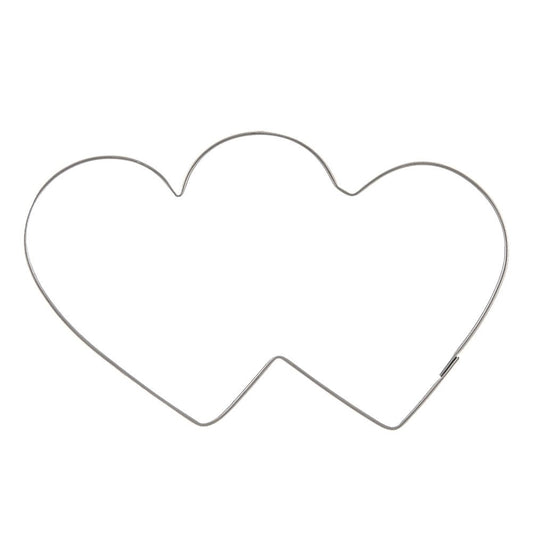 Double heart-shaped cake tin in stainless steel