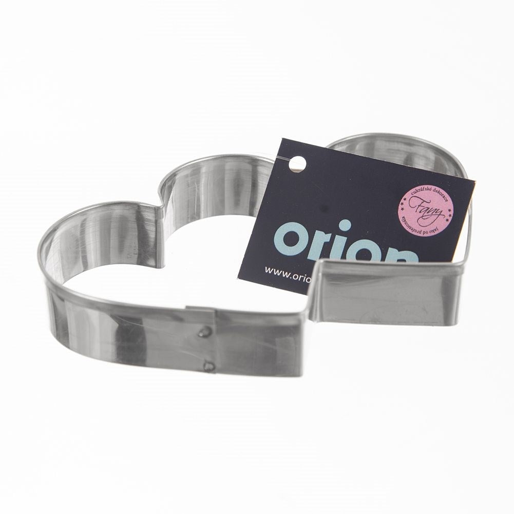 Double heart-shaped cake tin in stainless steel
