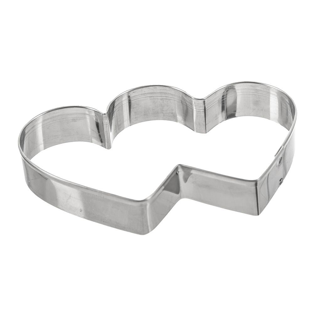 Double heart-shaped cake tin in stainless steel