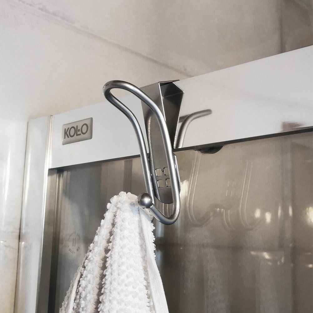 Double hooks in stainless steel for doors and cabinets