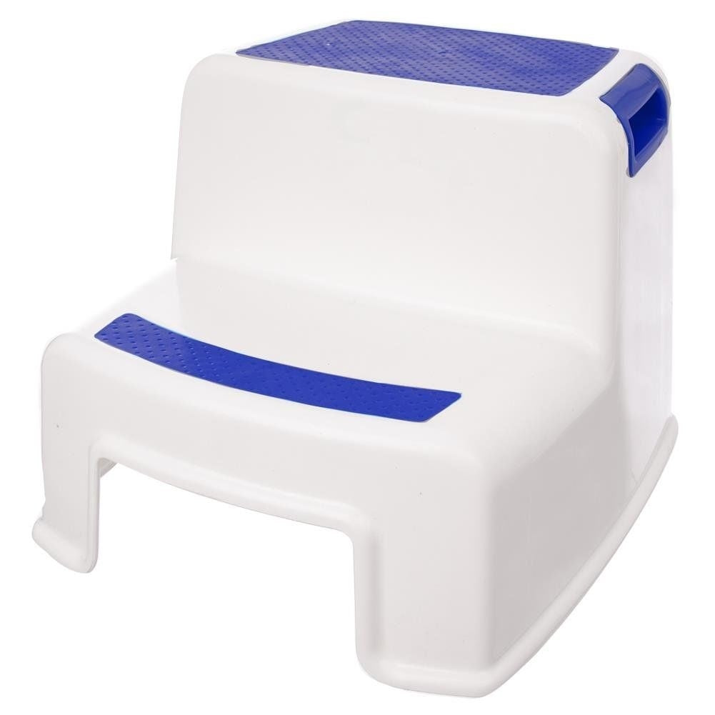 Double riser step with non-slip protection for children and bathrooms