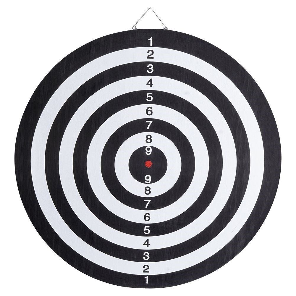 Double-sided Dartboard, 45 cm, Wood, Incl. Arrows in Colors
