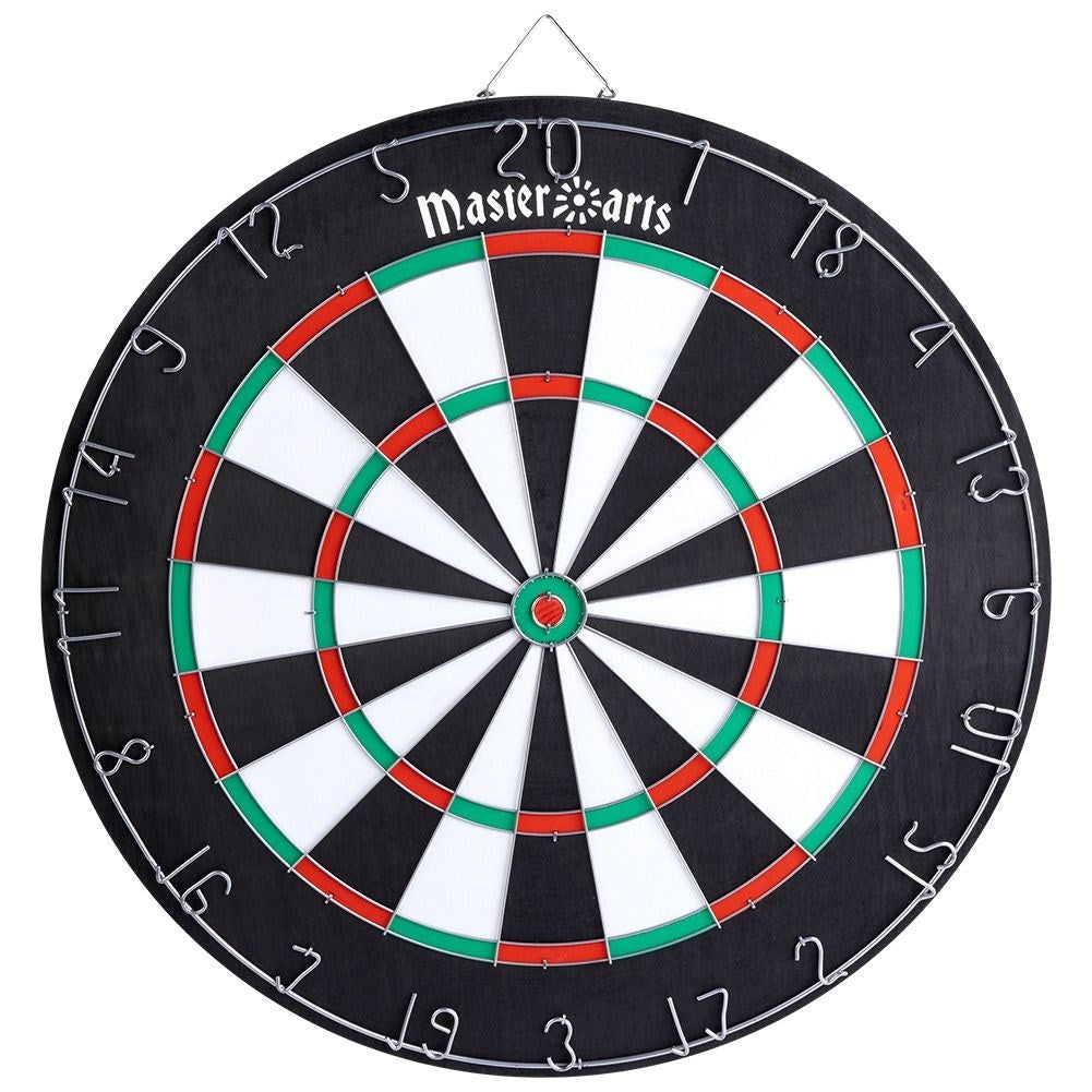Double-sided Dartboard, 45 cm, Wood, Incl. Arrows in Colors