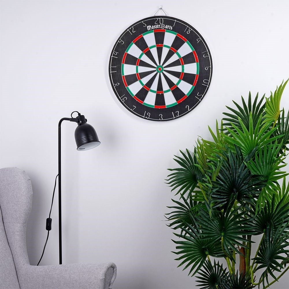 Double-sided Dartboard, 45 cm, Wood, Incl. Arrows in Colors