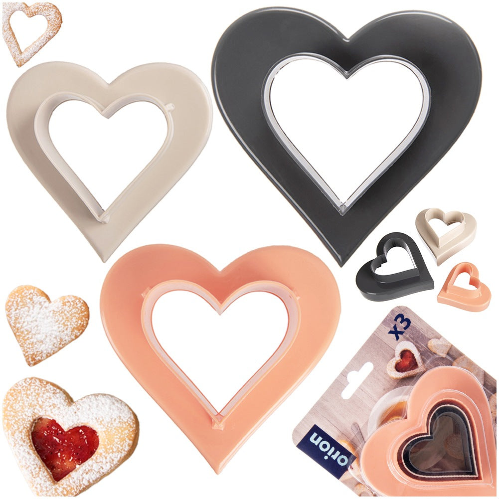 Double-sided heart cookie cutters 3 pcs.
