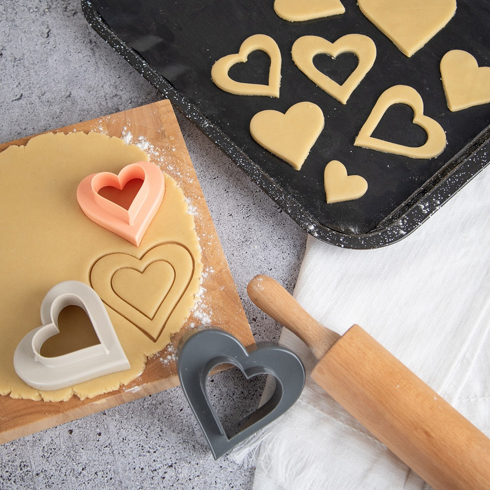 Double-sided heart cookie cutters 3 pcs.