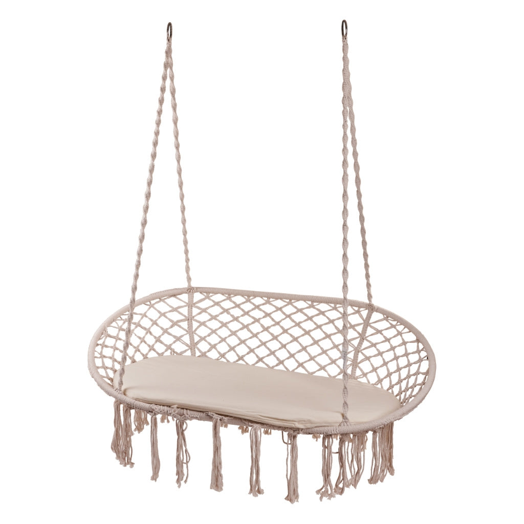 Double stork's nest with tassels beige