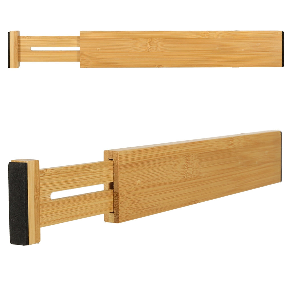 Drawer organiser adjustable bamboo separator 43x6x1.5cm 1 piece