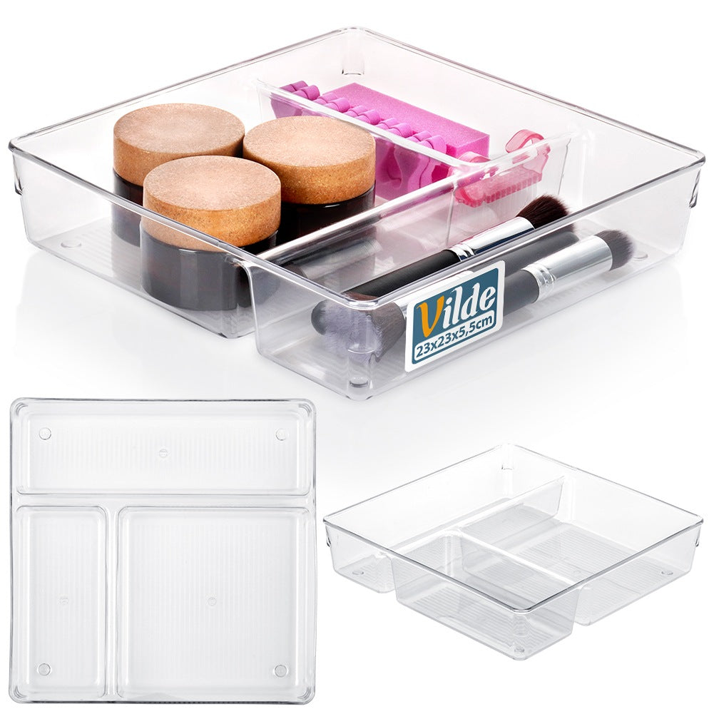 Drawer organizer with compartments 23x23x5.5 cm