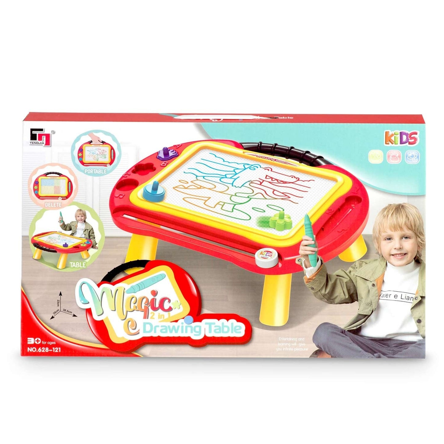 Drawing table with blackboard for children - Ricokids (red)