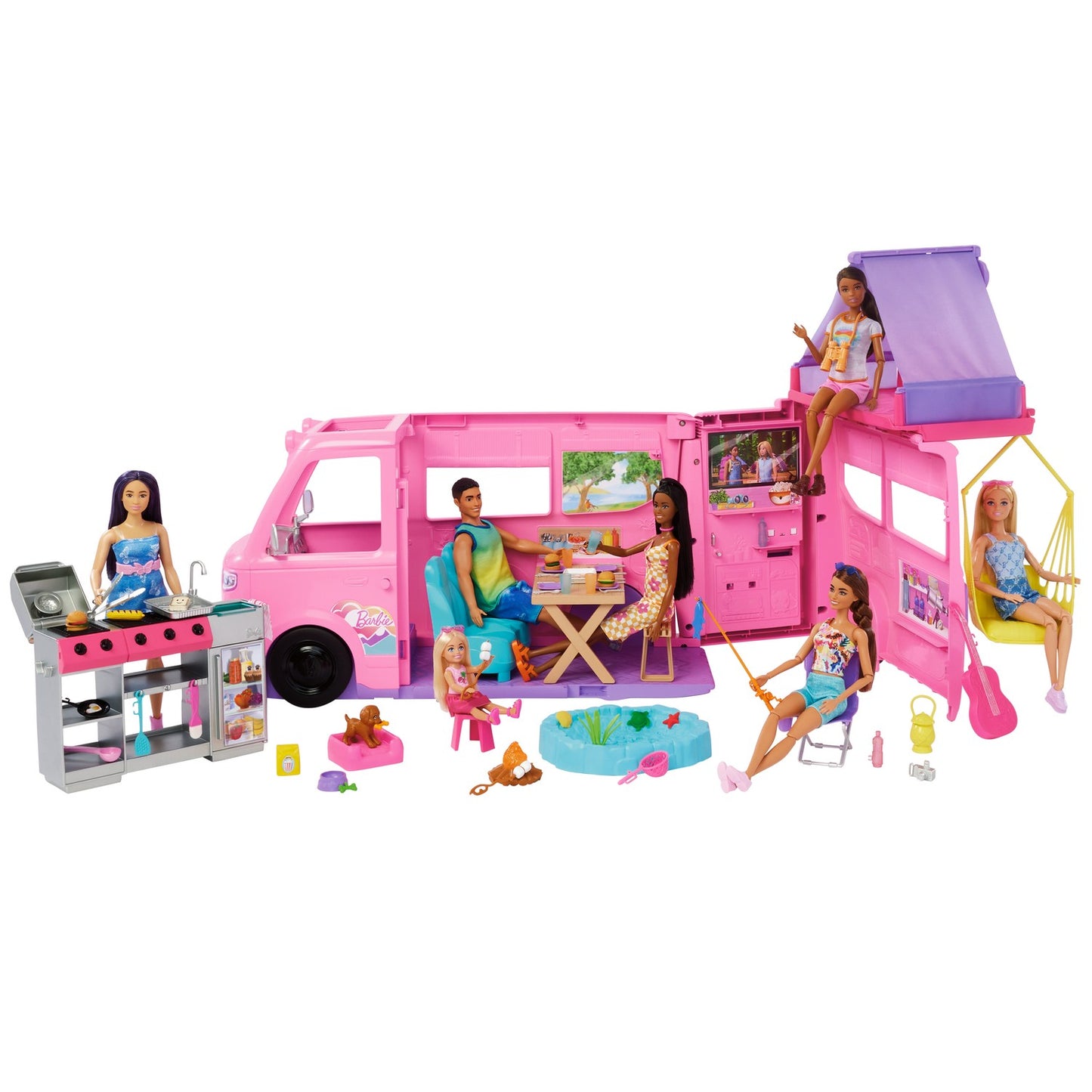 Barbie Dream Camper with 7 Play Areas & 60+ Accessories