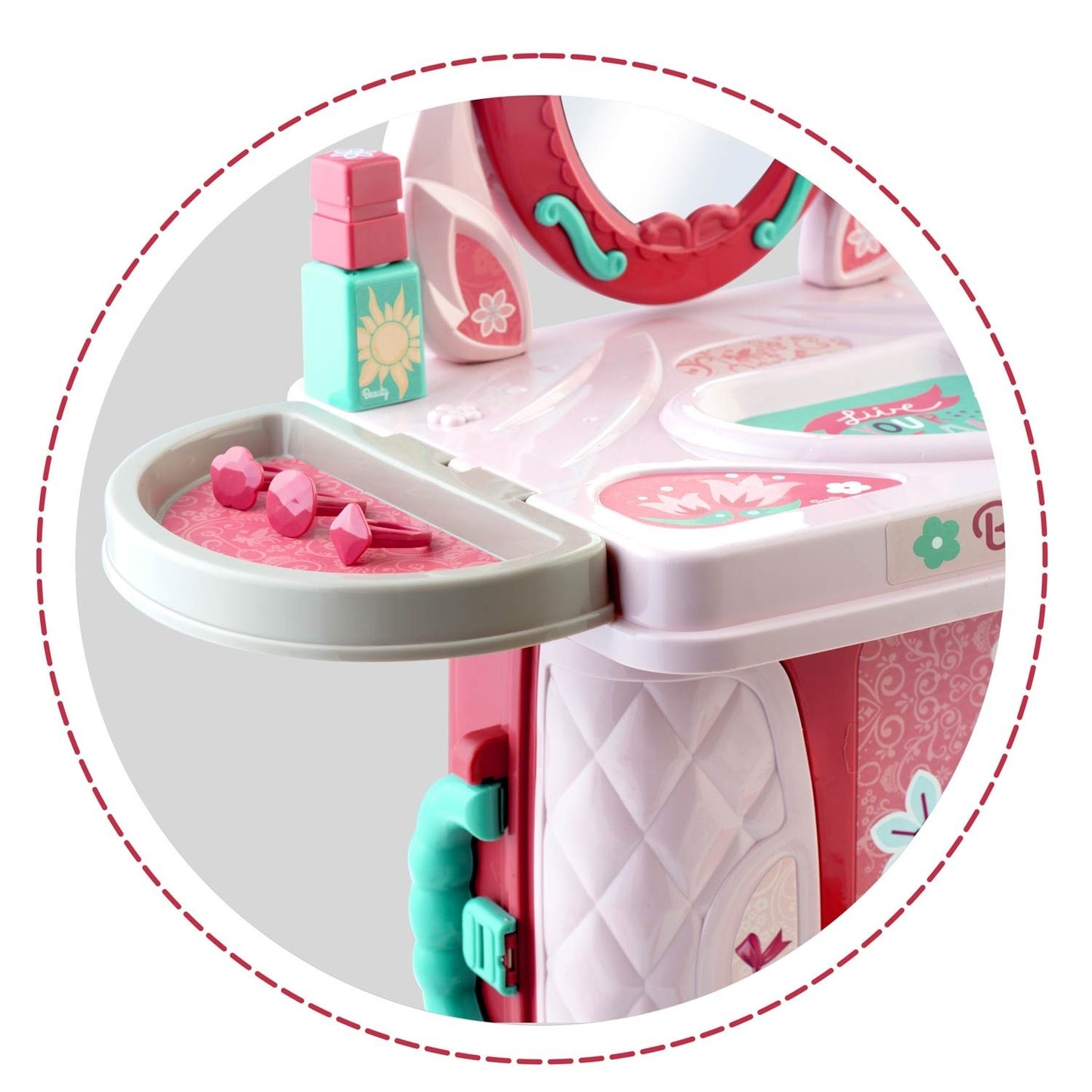 Dressing table and make-up bag for girls with mirror, Ricokids 773300