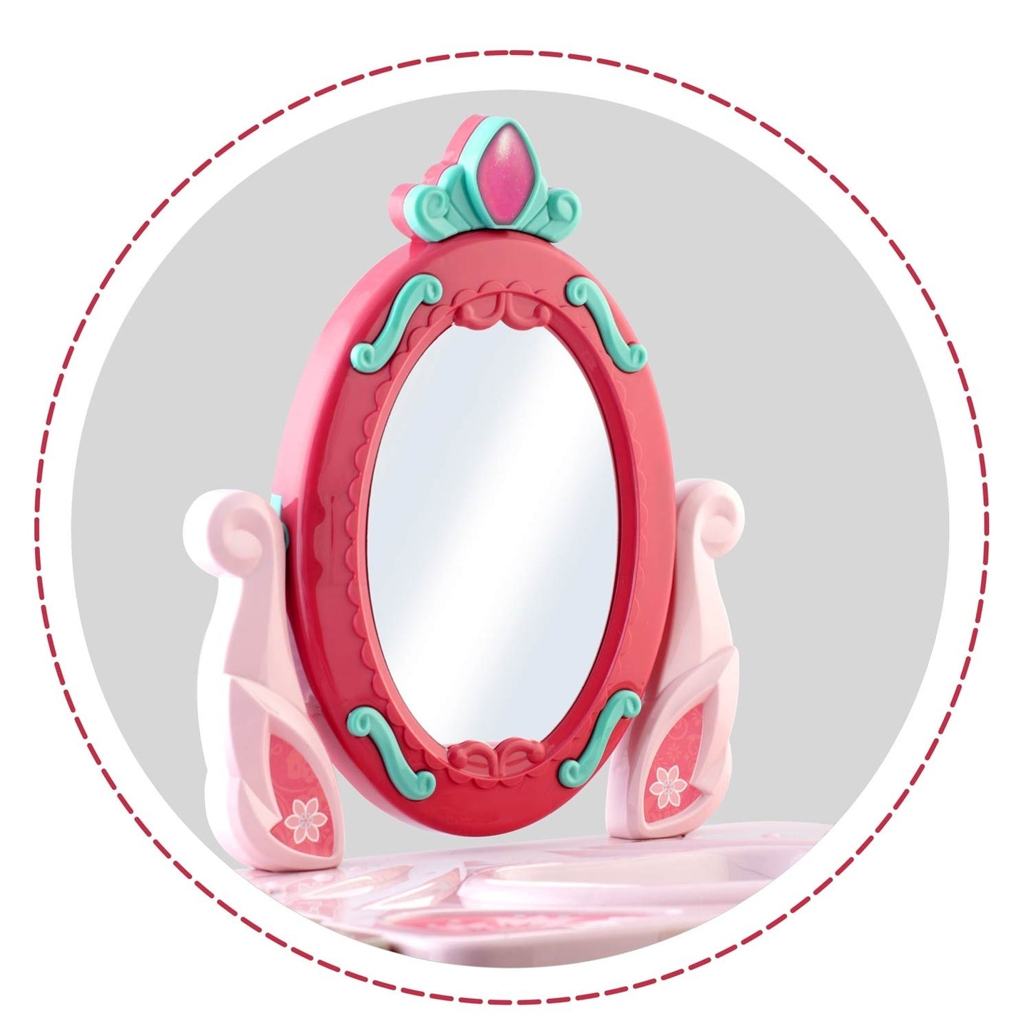 Dressing table and make-up bag for girls with mirror, Ricokids 773300