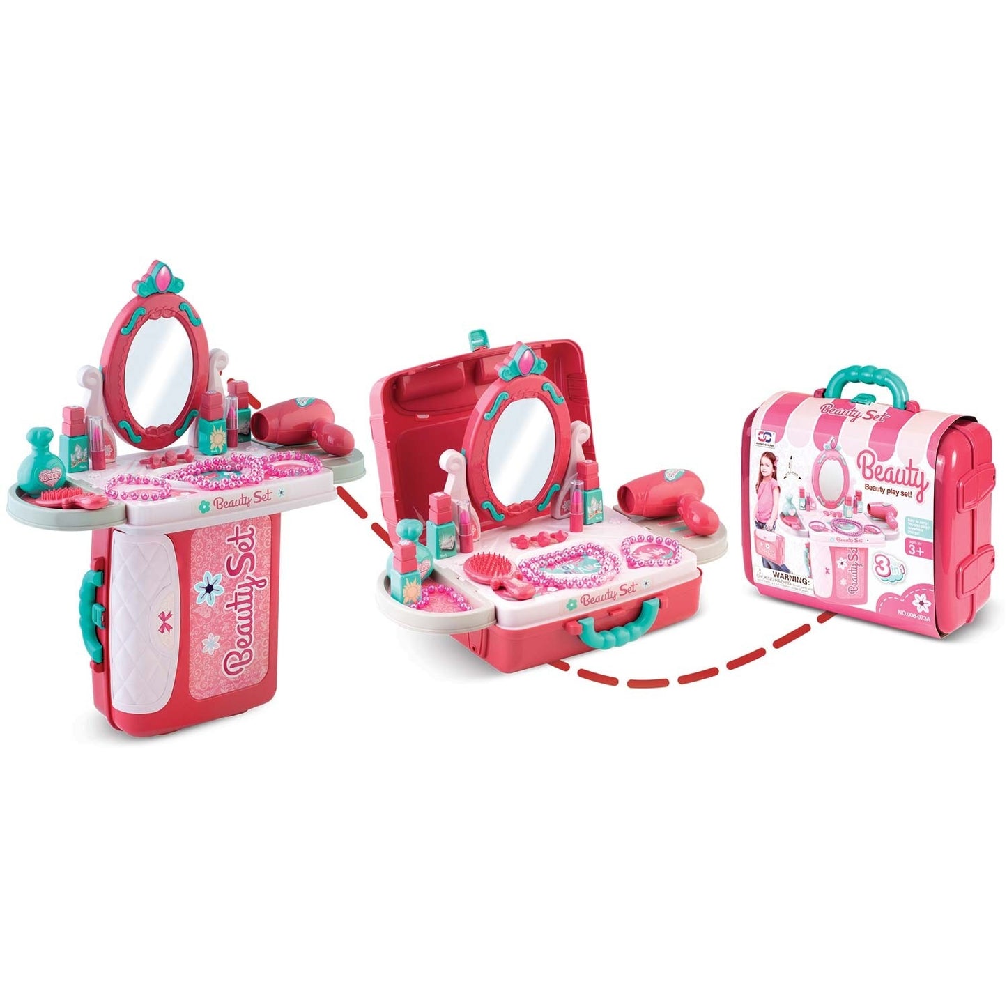 Dressing table and make-up bag for girls with mirror, Ricokids 773300