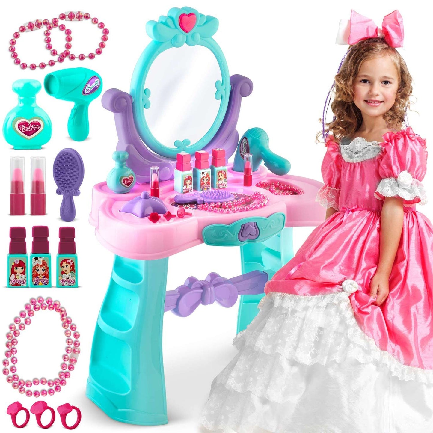 Dressing table for girls with mirror Ricokids 773200