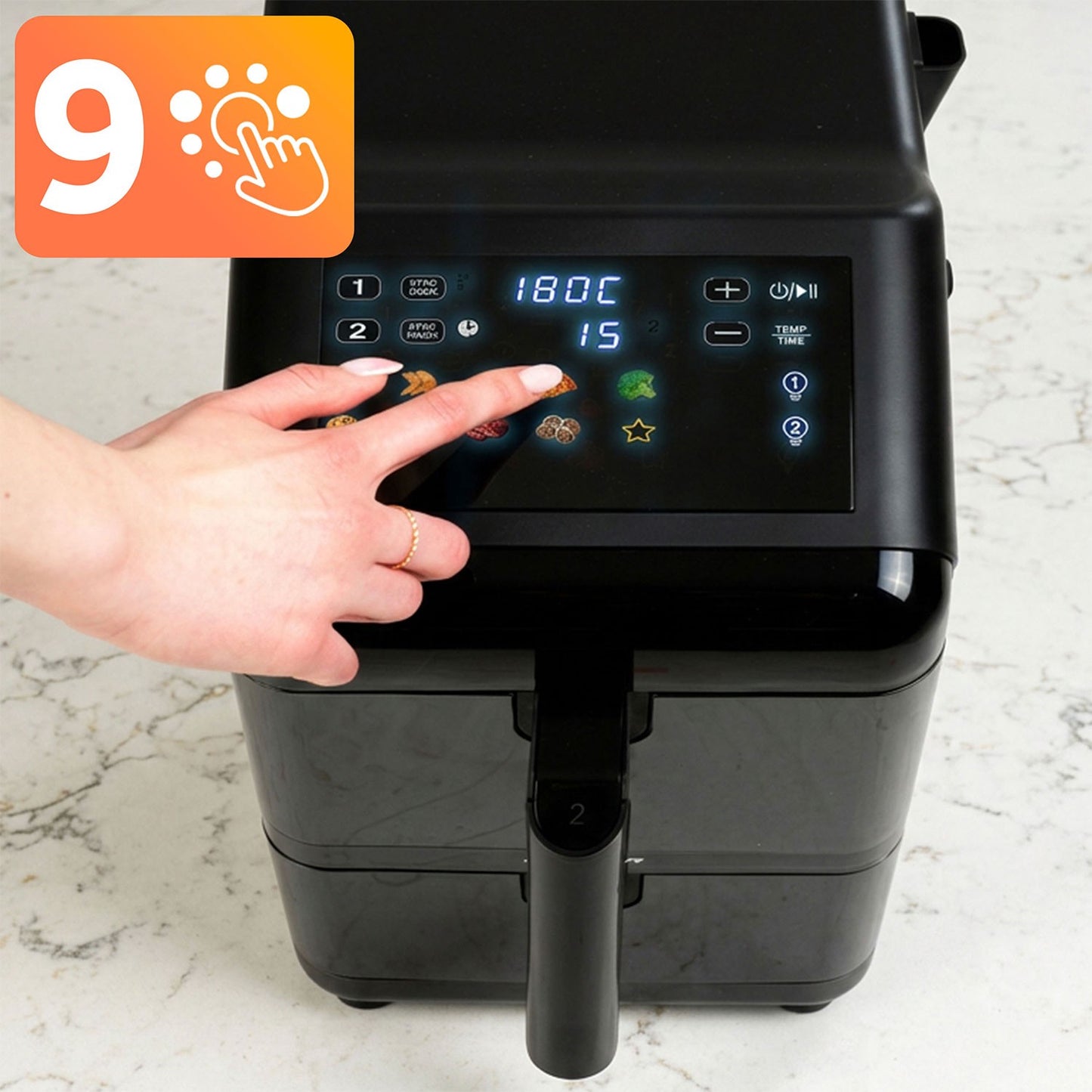 Dual Chamber Air Fryer, 11.6L, 3000W, Touchscreen