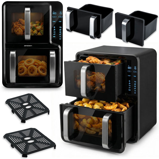 Dual-Chamber Air Fryer, 12L Capacity, 2800W Power