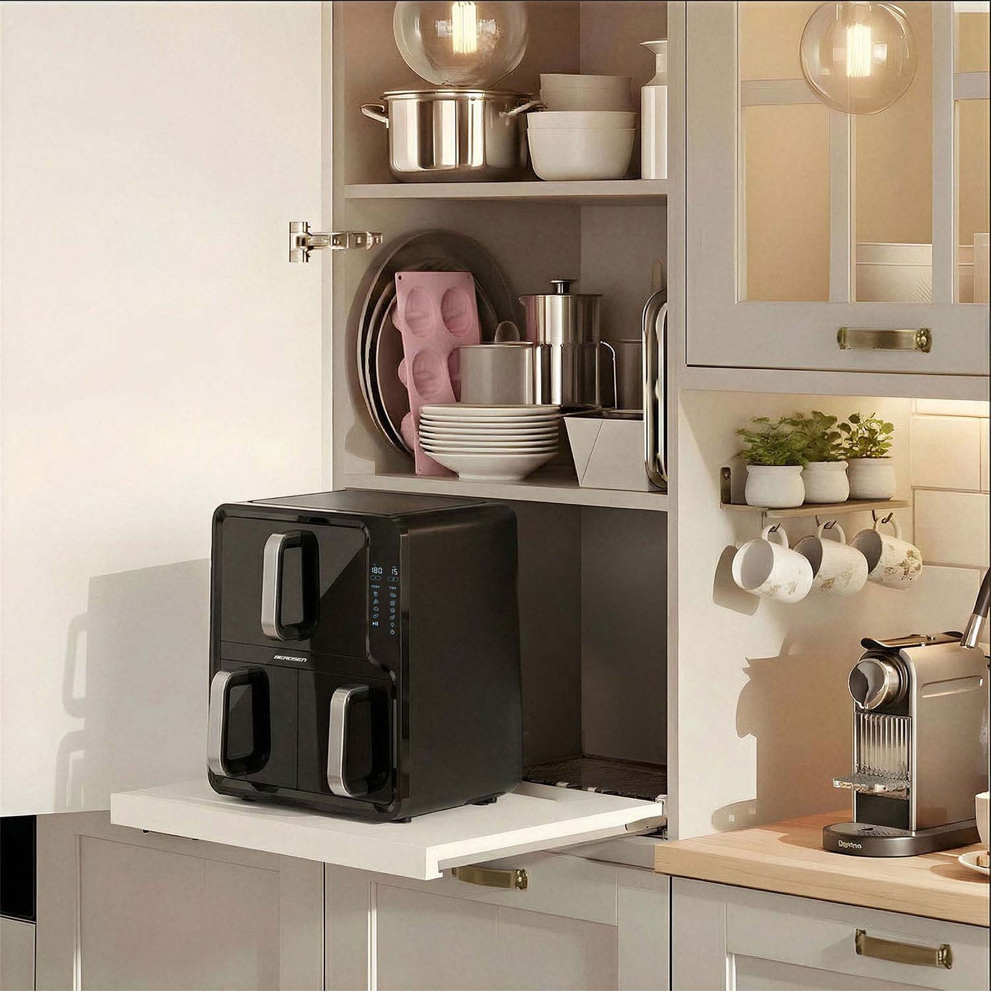 Dual-Chamber Air Fryer, 12L Capacity, 2800W Power